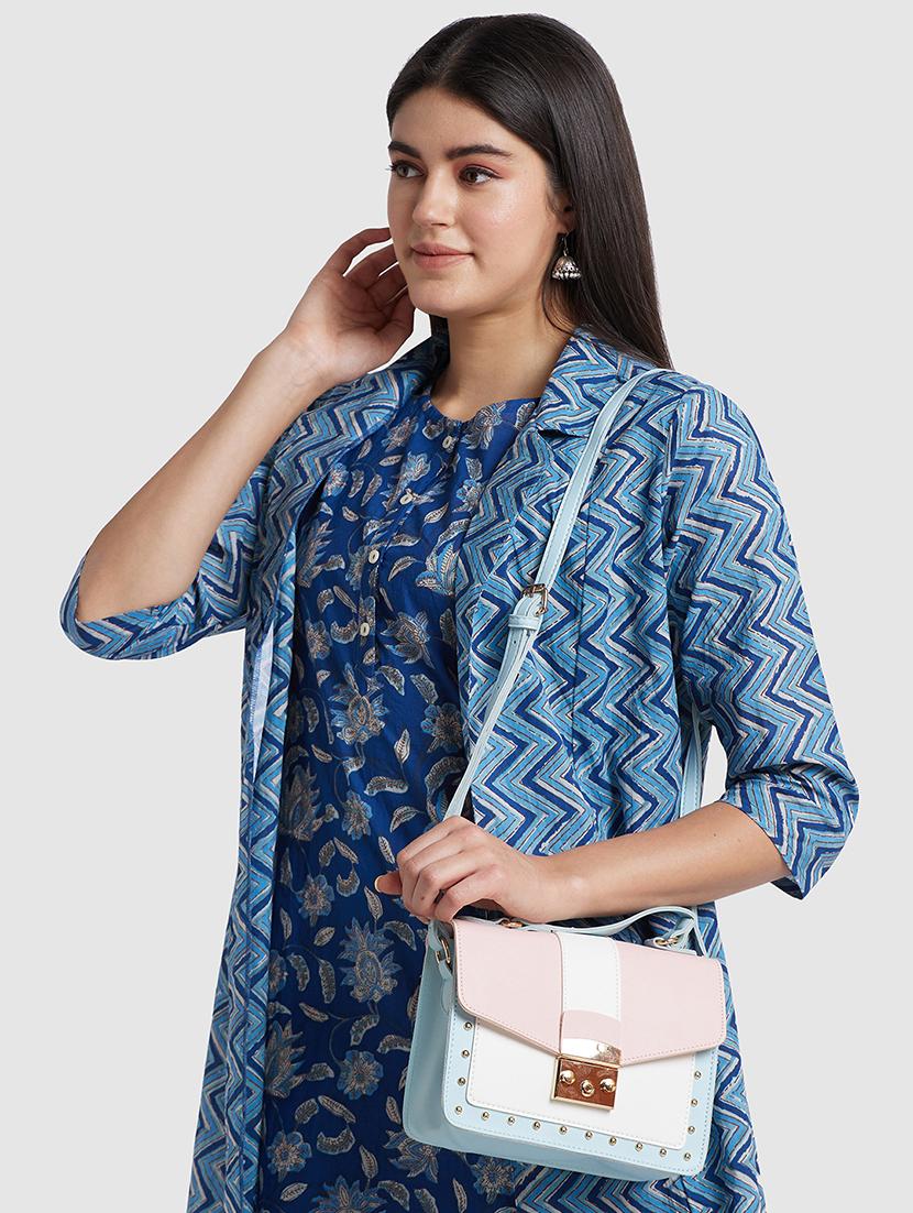 blue leatherette (pu) handbag - 20019119 - Standard Image - 4