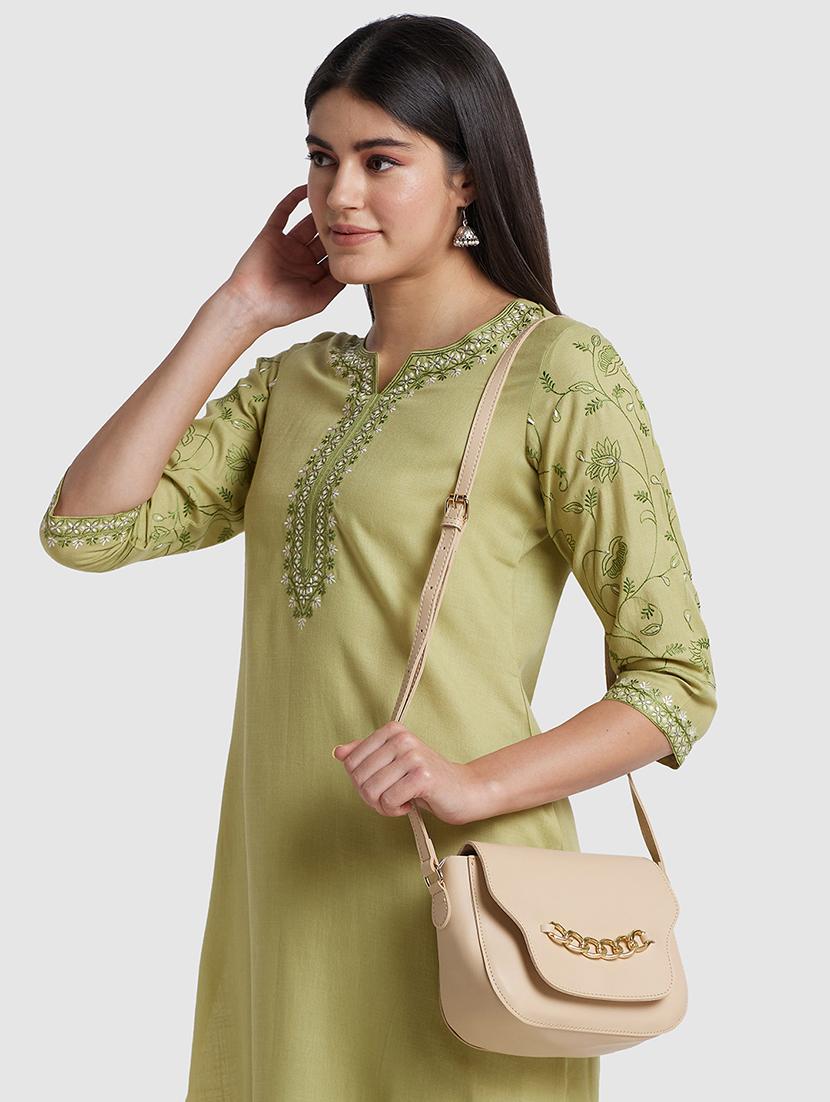 beige leatherette (pu) handbag - 20019120 - Standard Image - 4