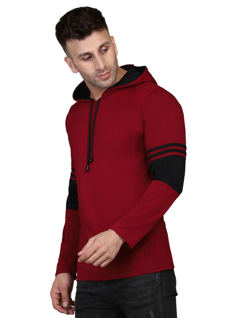hood neck striped sweatshirt - 20021209 - Standard Image - 1