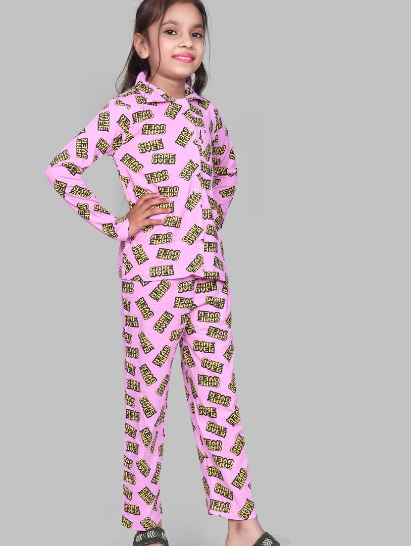 pink pyjama set nightwear - 20021429 - Standard Image - 1