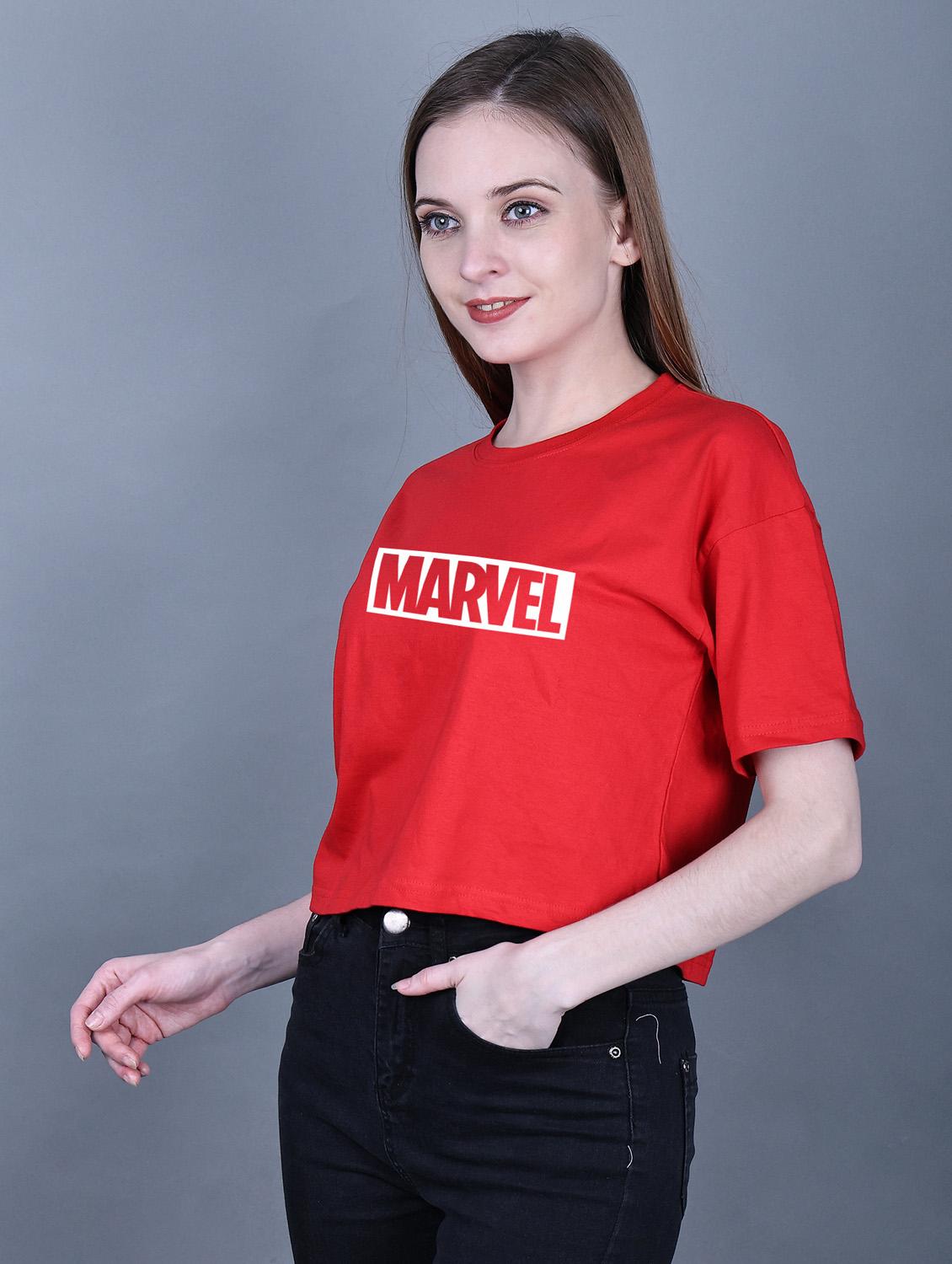 red cotton crop tshirt - 20021449 - Standard Image - 1