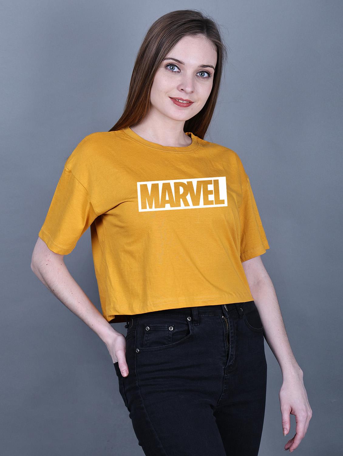 yellow cotton crop tshirt - 20021452 - Standard Image - 1