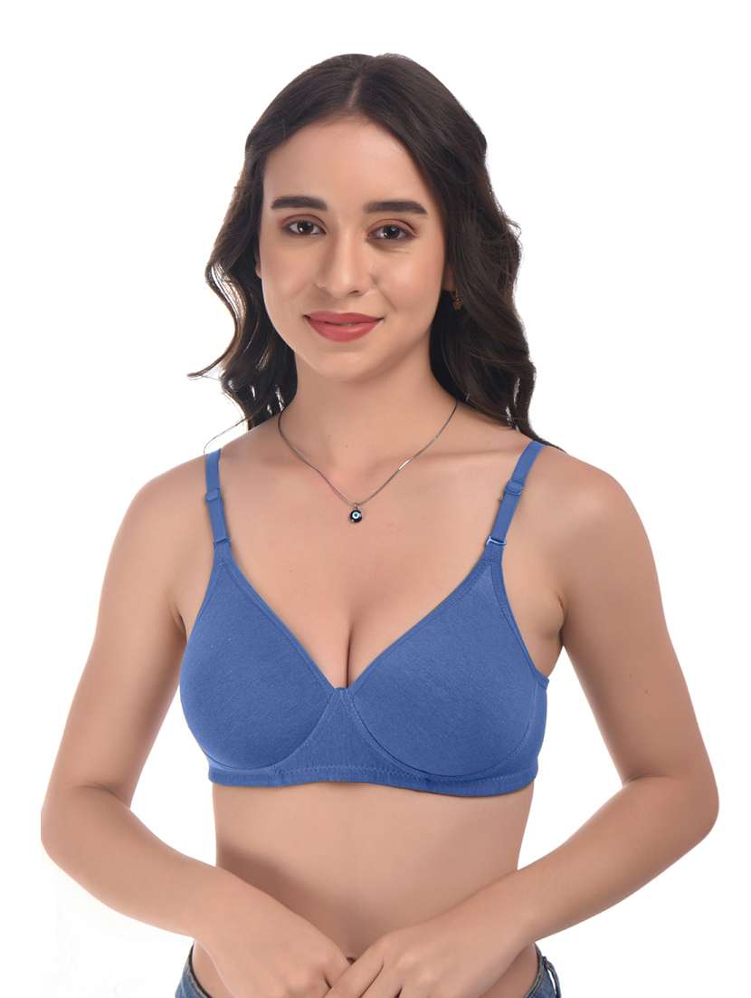 blue hosiery push up bra