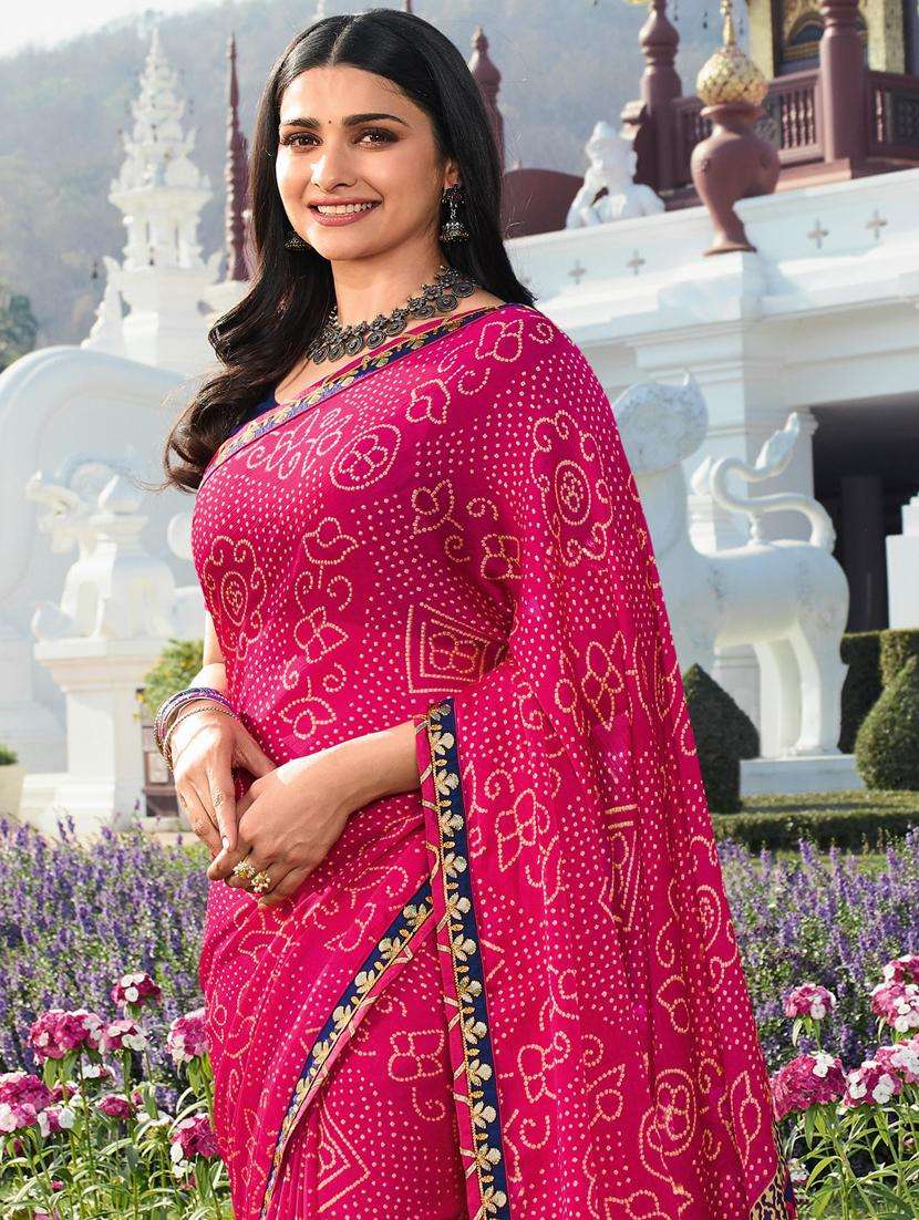 women's printed pink colored saree with blouse - 20022654 -  Standard Image - 1