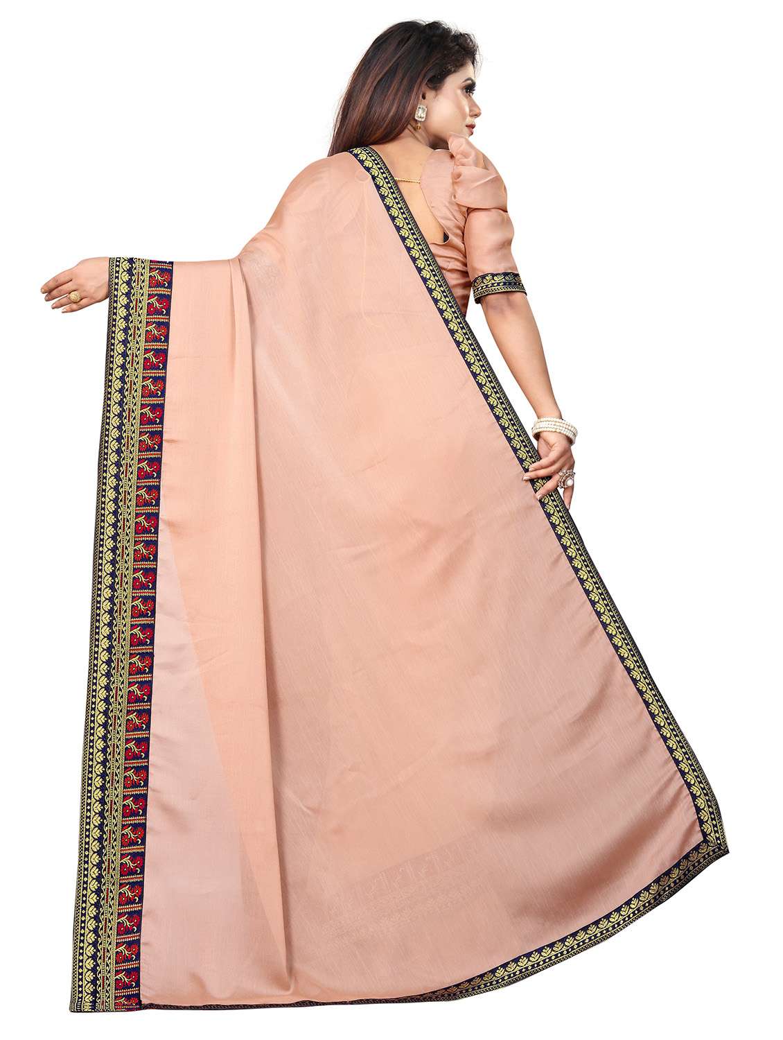 Women's Bordered Royal Blue Colored Saree With Blouse - 20022666 -  Standard Image - 1