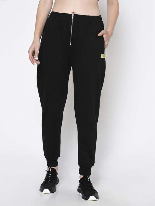 black cotton joggers - 20022812 -  Standard Image - 0