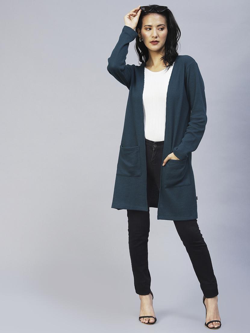 women solid long sleeve winter shrug - 20022868 - Standard Image - 4