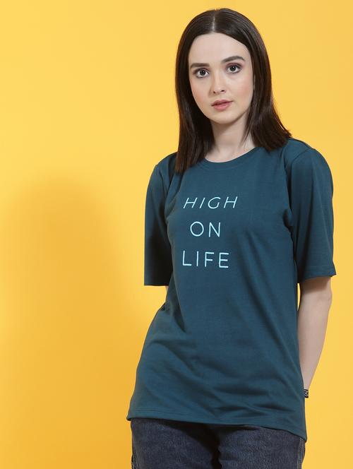 green cotton regular top - 20022920 -  Standard Image - 0