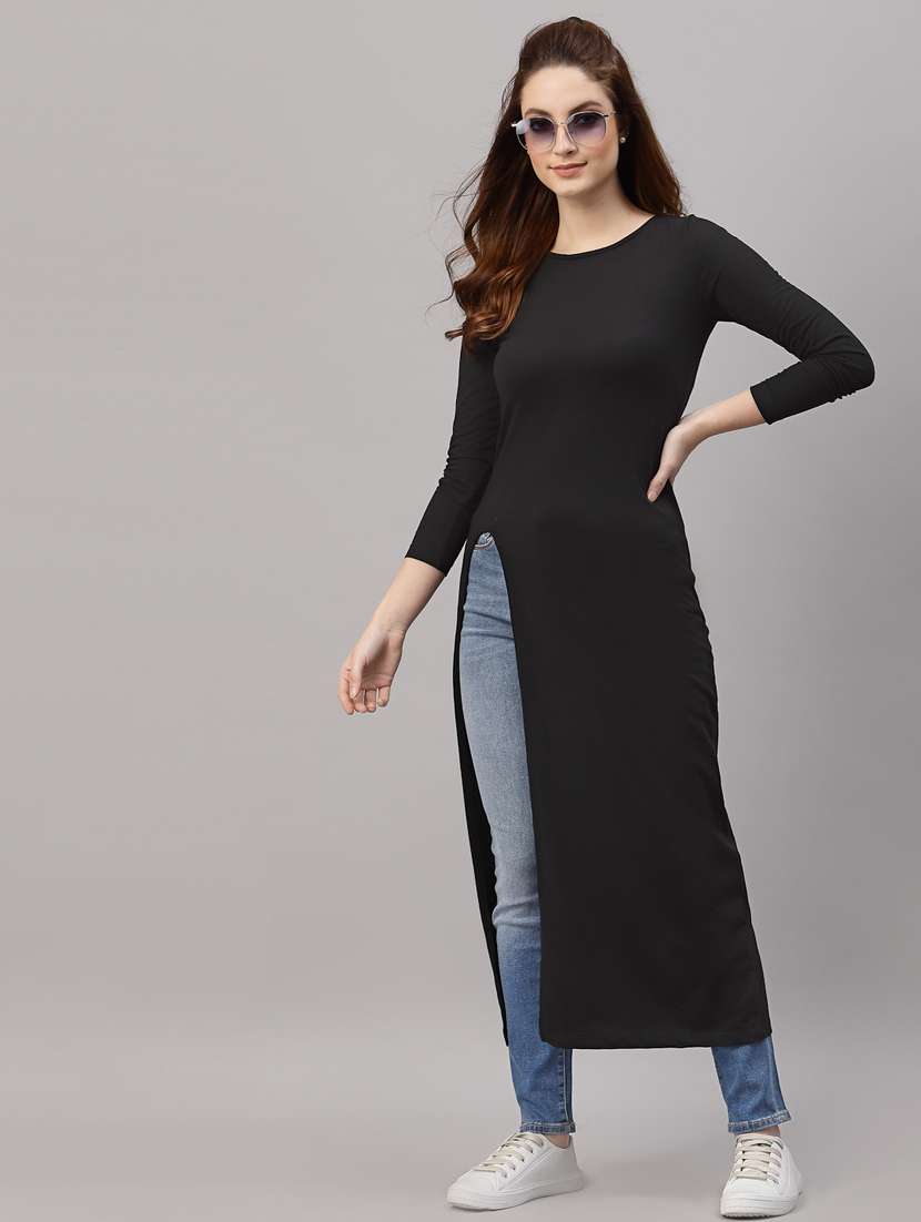 black cotton regular tunic