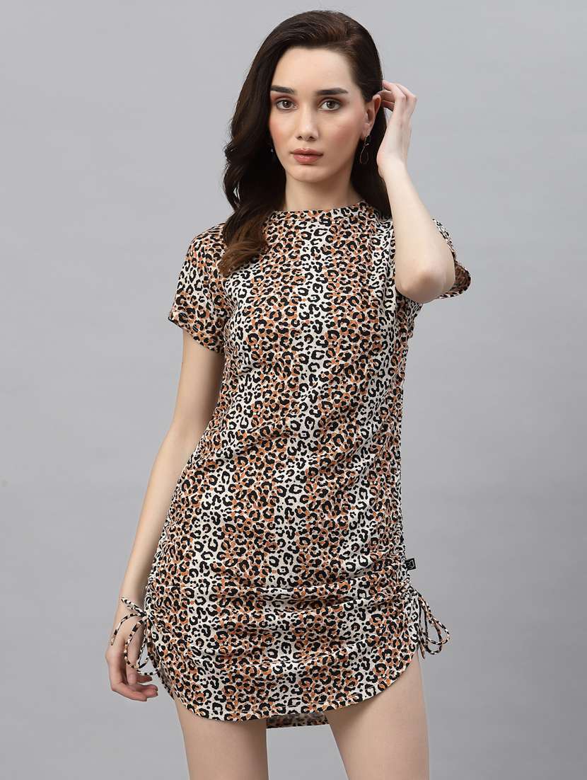 women's bodycon animal print dress