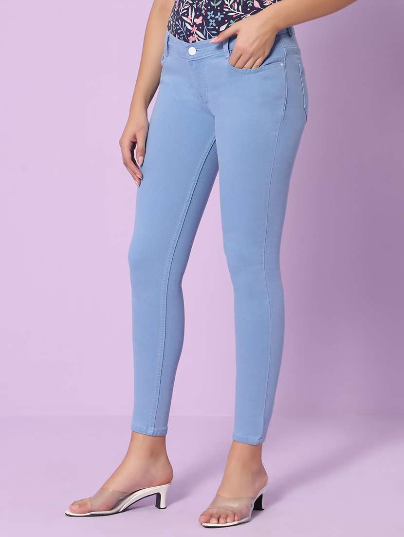 women's plain slim fit jeans - 20023016 -  Standard Image - 1