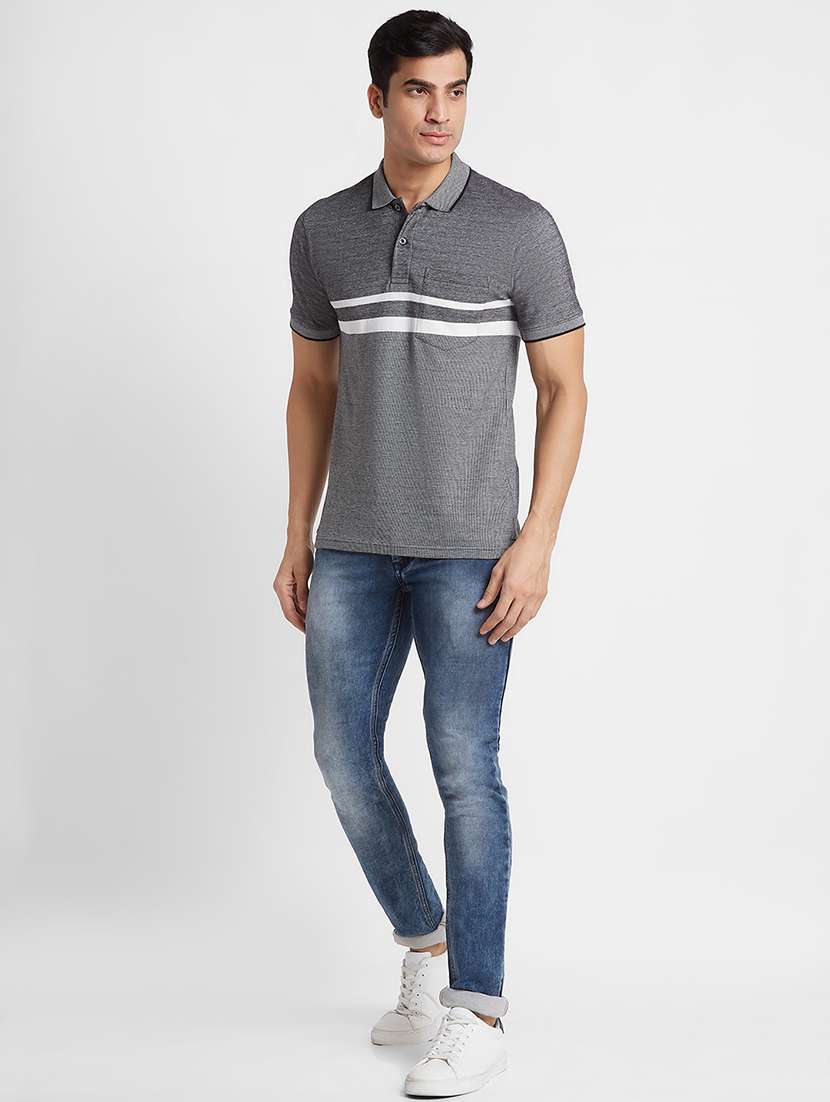 mens striped polo t-shirt  - 20023040 -  Standard Image - 4