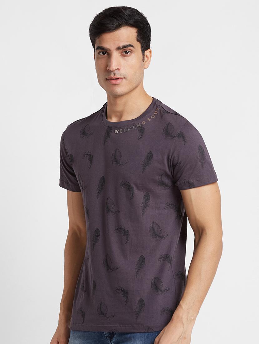 round neck printed regular t-shirt - 20023047 - Standard Image - 1