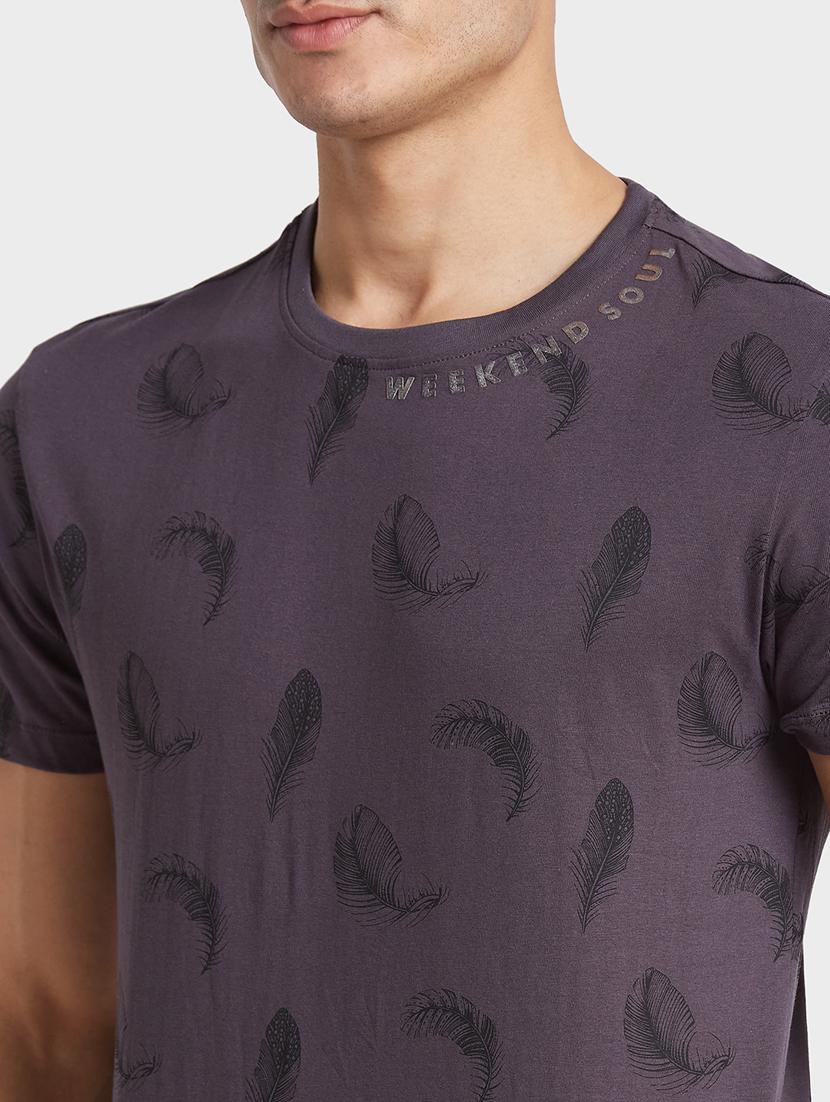 round neck printed regular t-shirt - 20023047 - Standard Image - 4