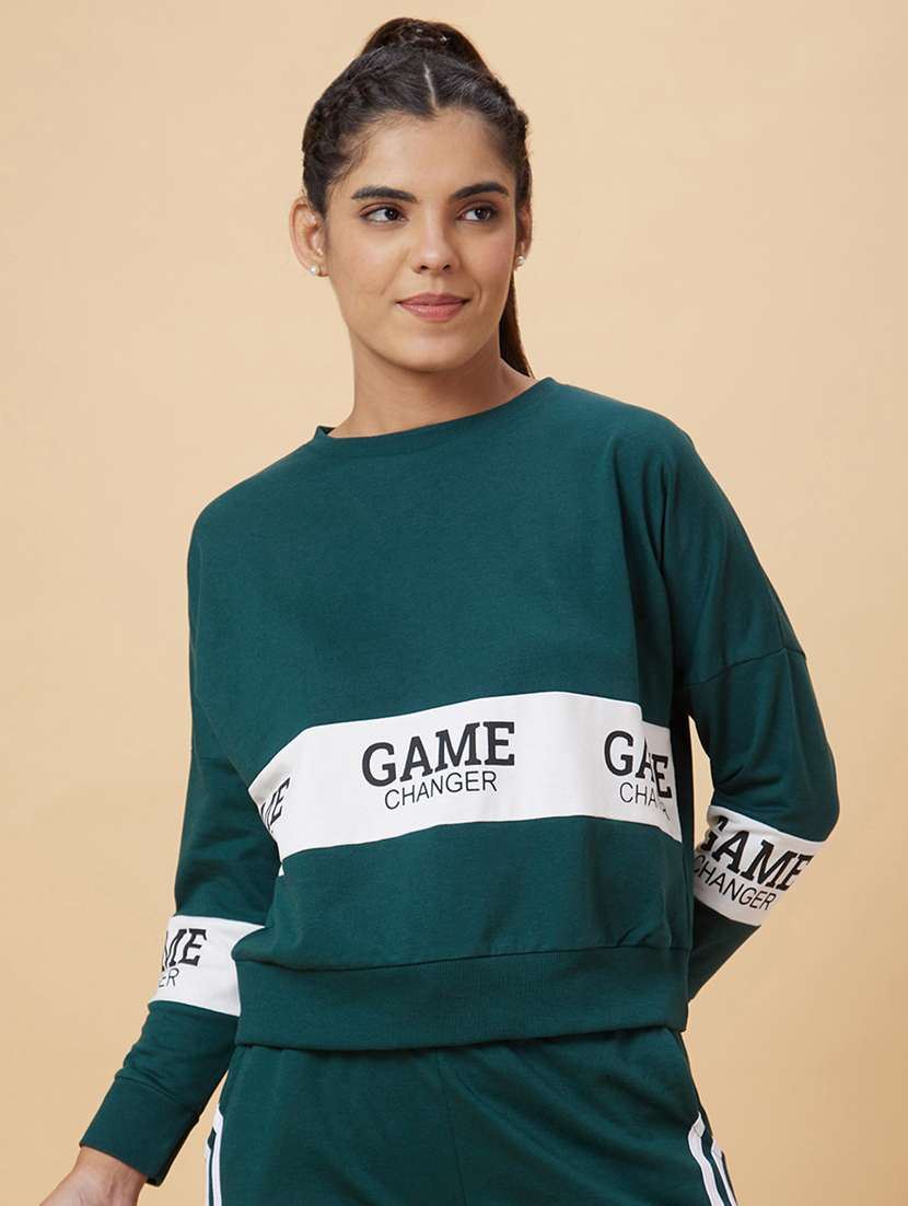 women's color block sweatshirt