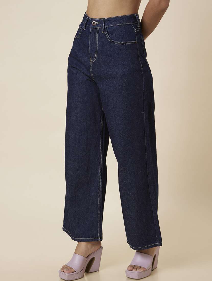 women's plain wide leg jeans - 20023469 -  Standard Image - 1