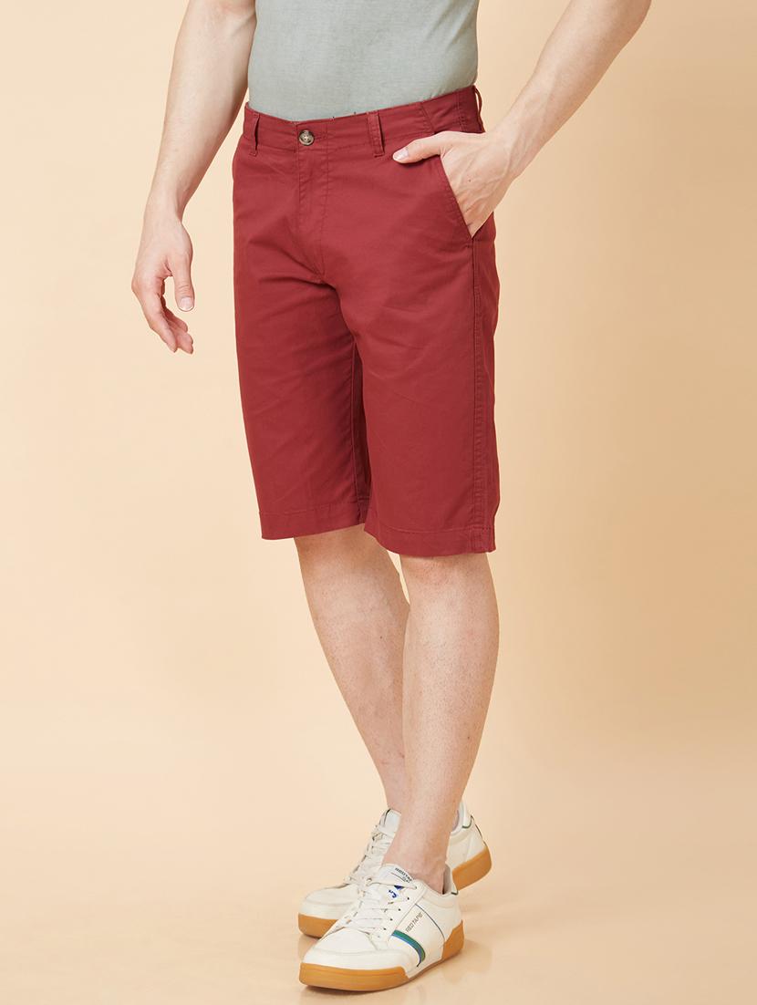 mid rise solid bermuda shorts - 20023803 -  Standard Image - 1