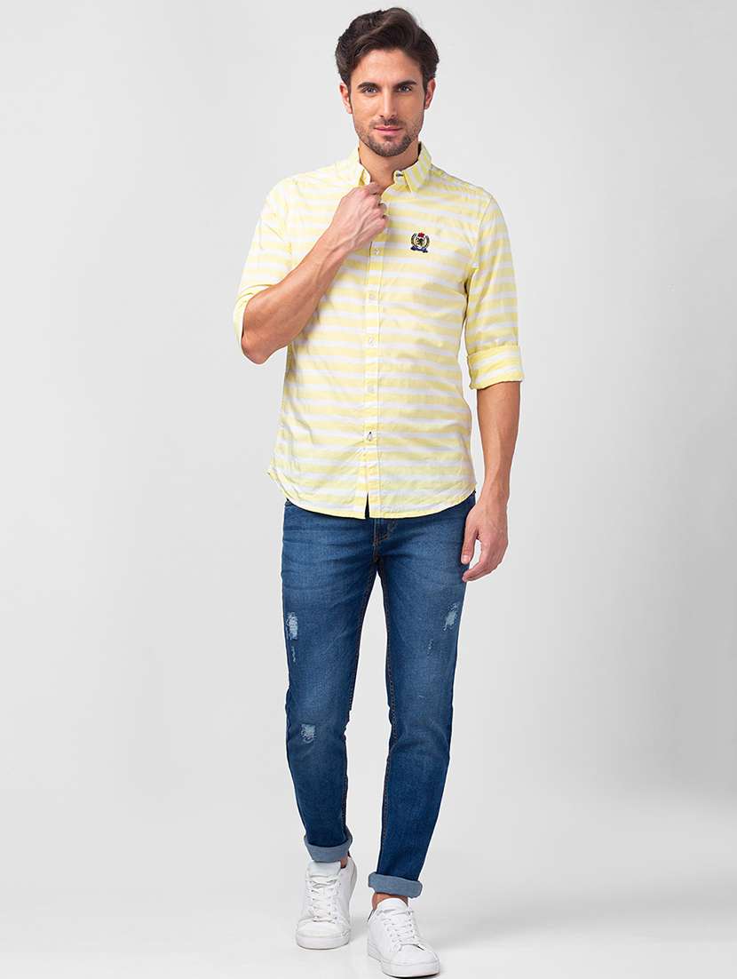 men blue cotton distressed jeans - 20023820 -  Standard Image - 4