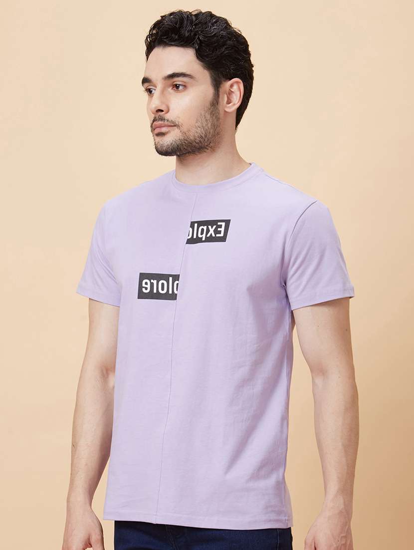 men chest print short sleeve t-shirt