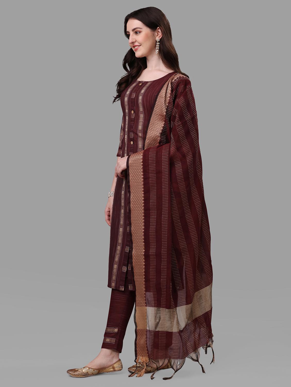 cotton kurta pant with dupatta set - 20024632 - Standard Image - 1