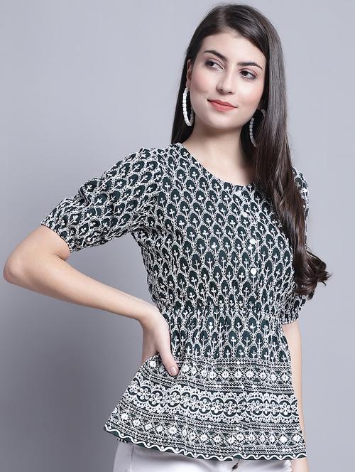 women's a line round neck top - 20024765 -  Standard Image - 0