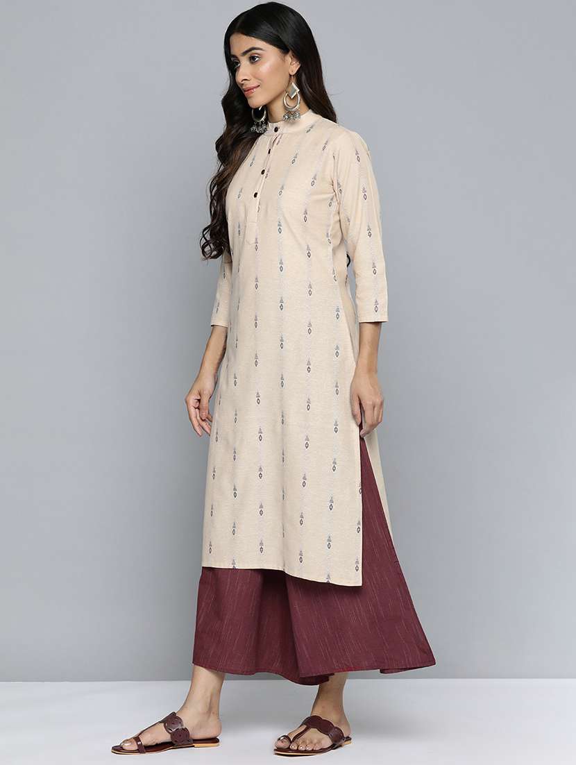 purple kurta palazzo dupatta set - 20024796 -  Standard Image - 1