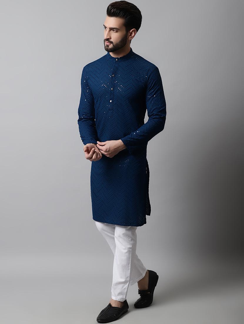 embroidered kurta pyjama set - 20024813 - Standard Image - 1