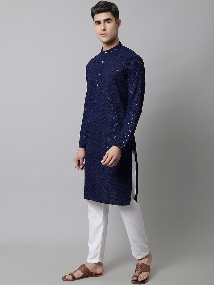 embroidered kurta pyjama set - 20024815 - Standard Image - 1