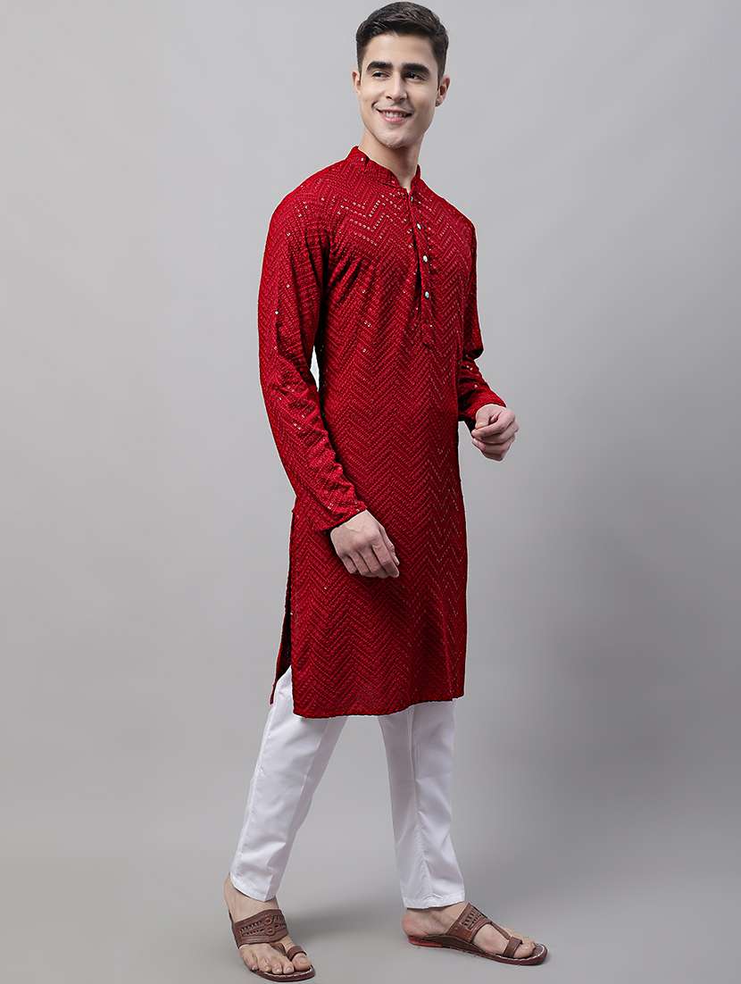 embroidered kurta pyjama set - 20024816 -  Standard Image - 1