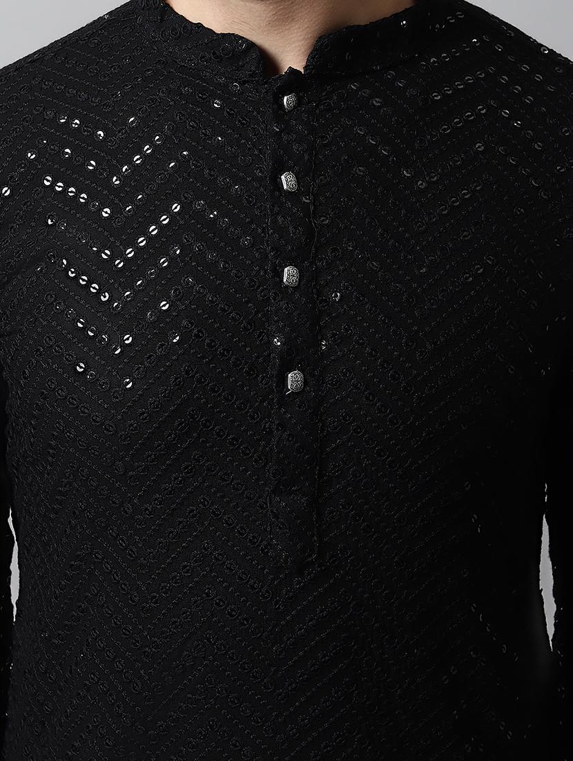 embroidered long kurta with sequin work - 20024845 - Standard Image - 4