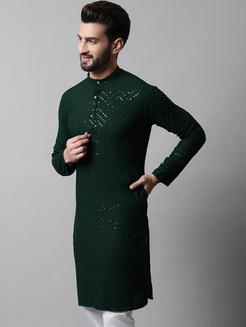 embroidered long kurta with sequin work - 20024847 -  Standard Image - 1