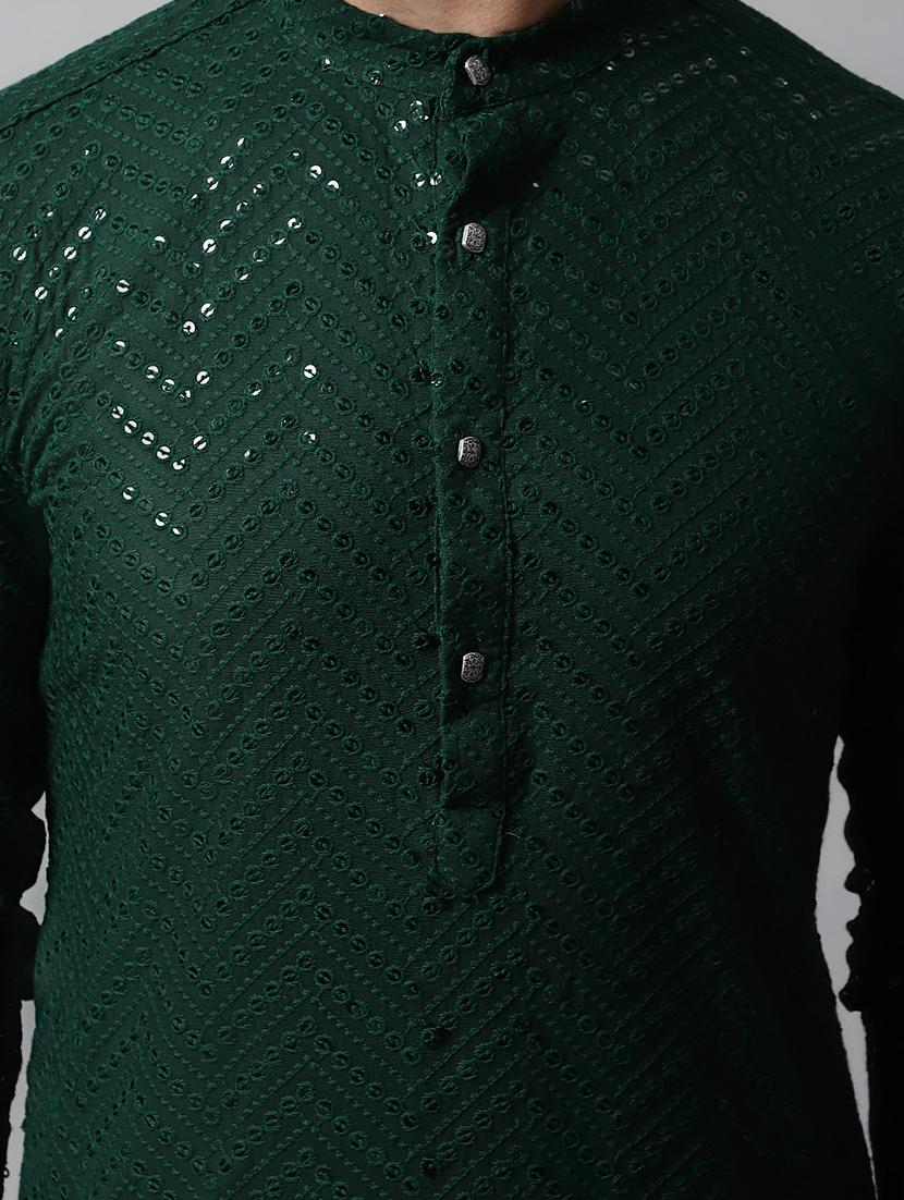 embroidered long kurta with sequin work - 20024847 - Standard Image - 4