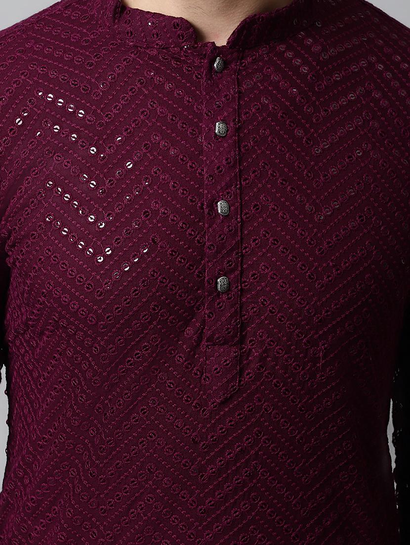 embroidered long kurta with sequin work - 20024849 - Standard Image - 4