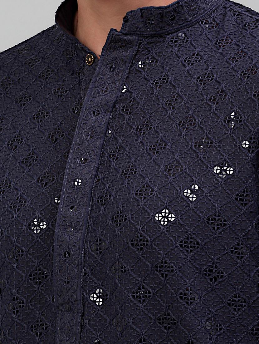 embroidered long kurta with sequin work - 20024872 - Standard Image - 4