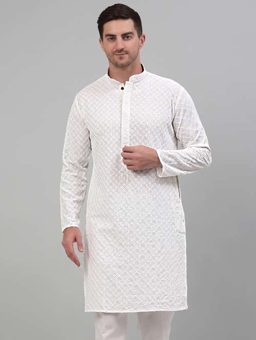 embroidered long kurta with sequin work - 20024876 -  Standard Image - 0