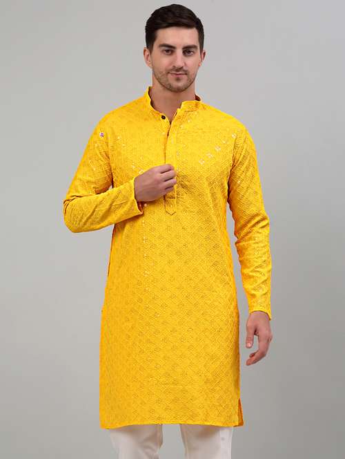 embroidered long kurta with sequin work - 20024877 -  Standard Image - 0