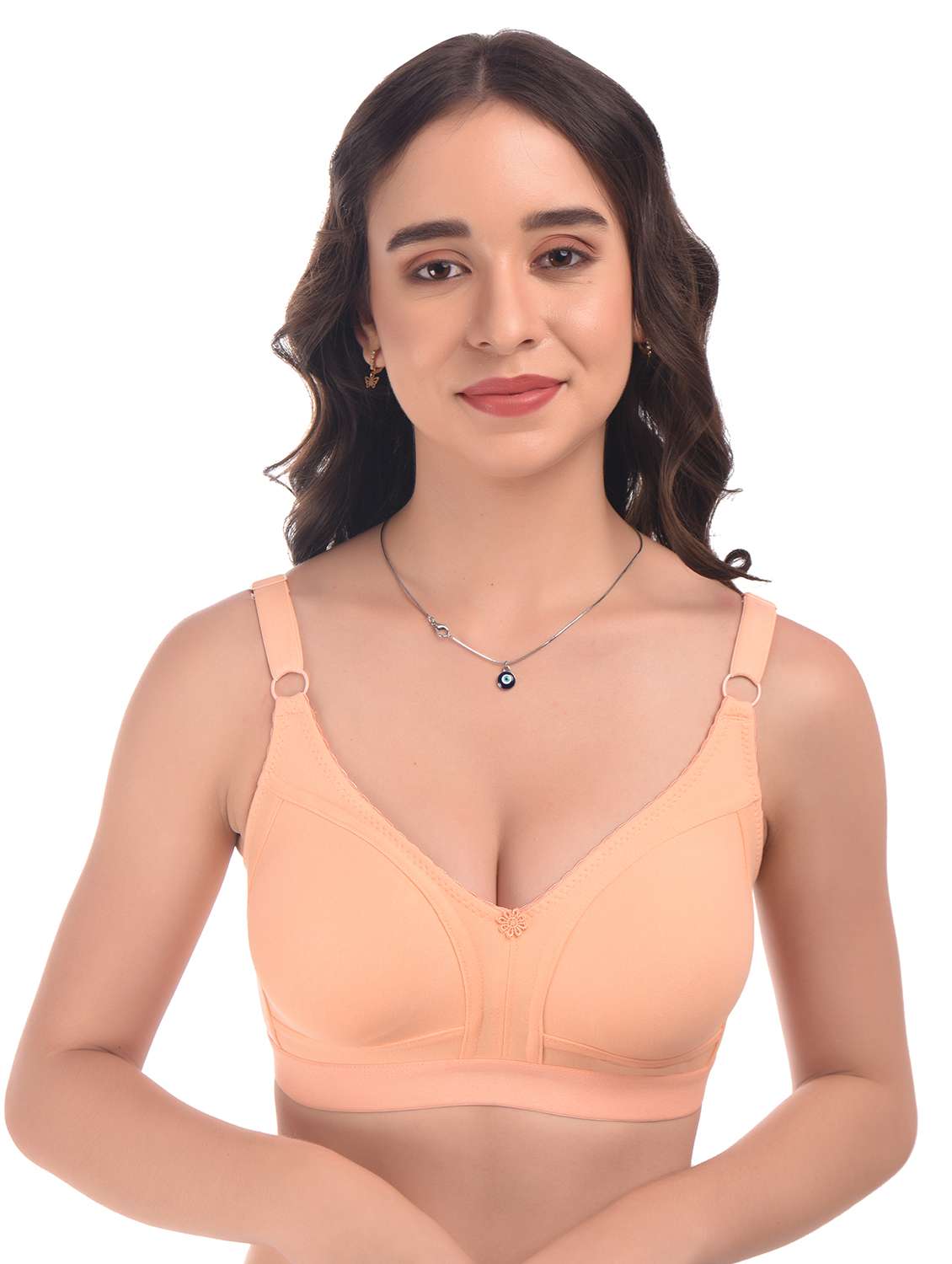 red hosiery tshirt bra