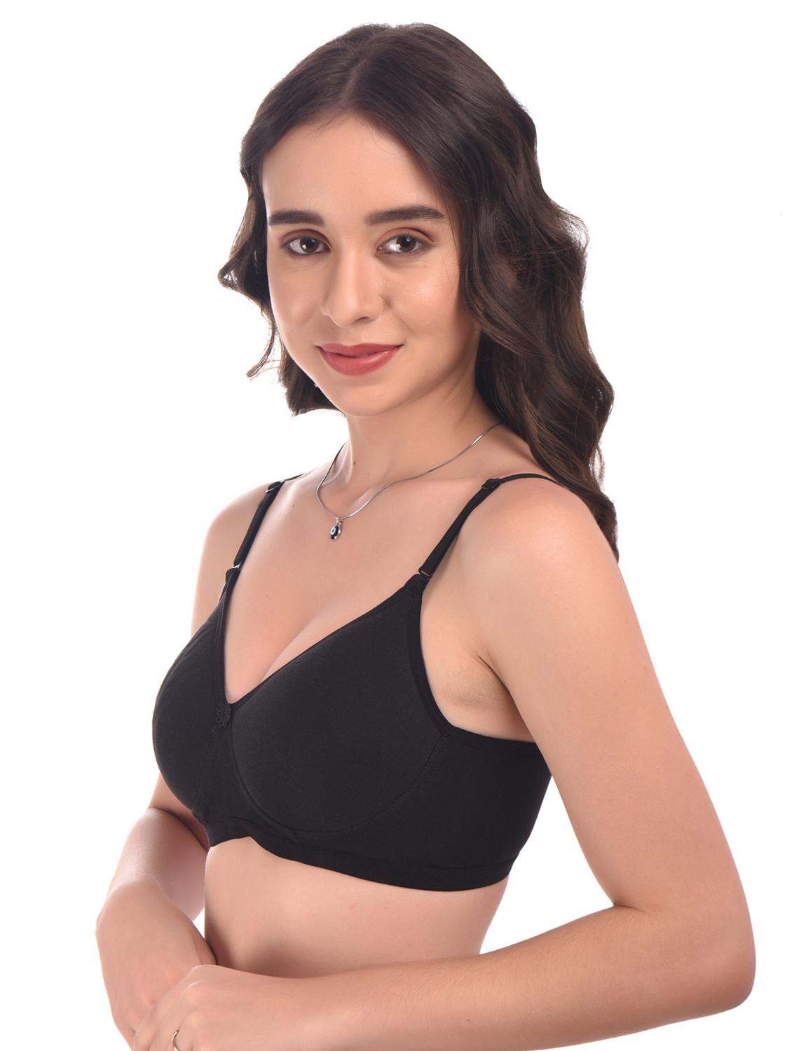 black hosiery tshirt bra - 20024938 - Standard Image - 1