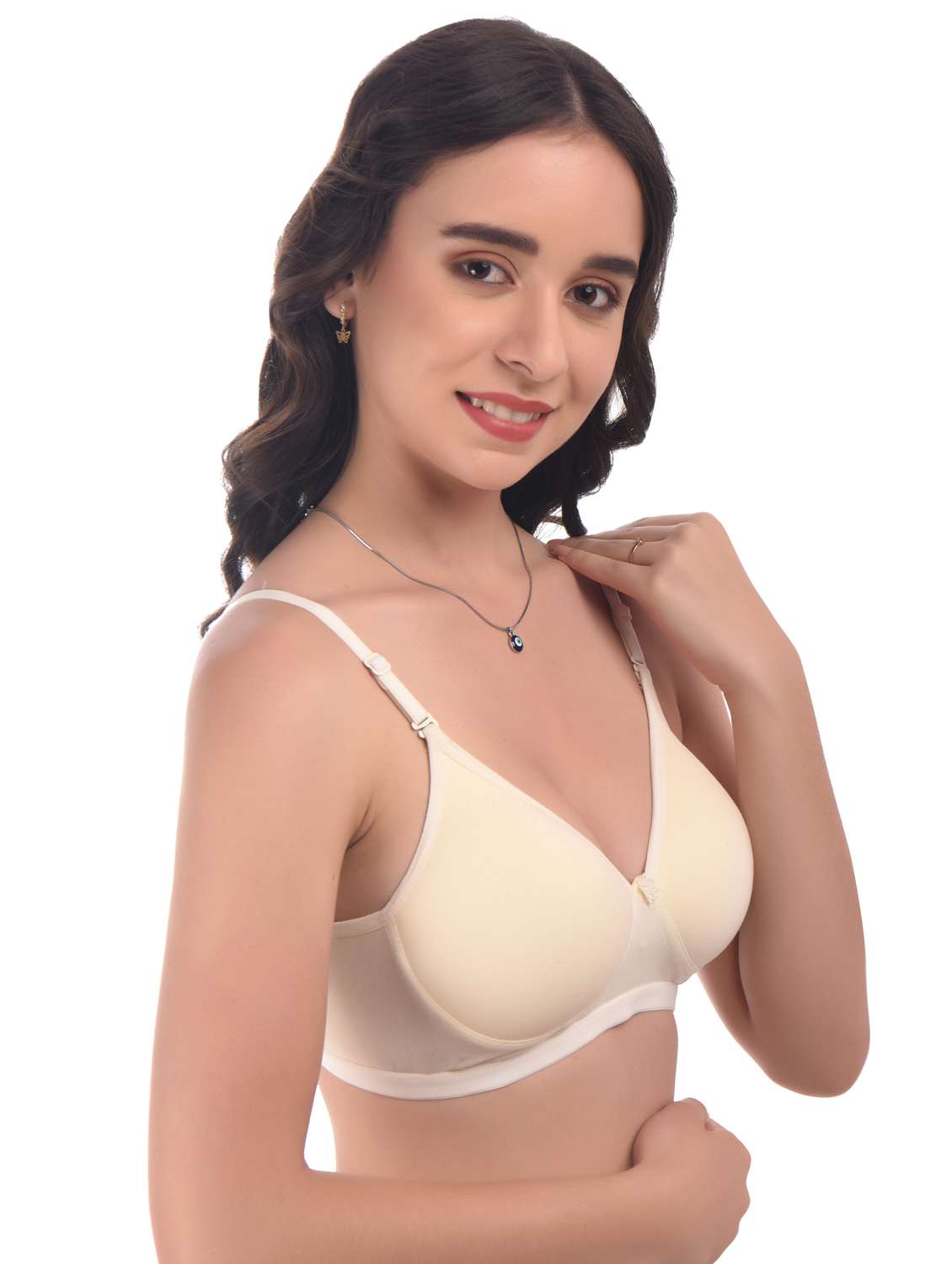cream hosiery tshirt bra - 20024944 -  Standard Image - 1
