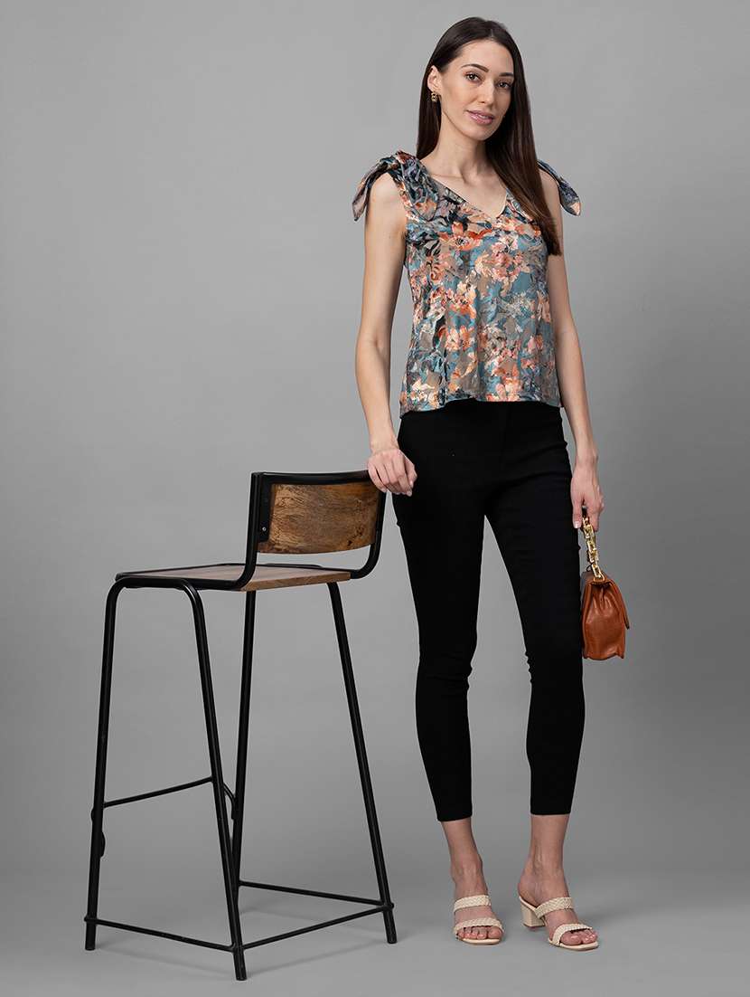 green printed regular top - 20025298 -  Standard Image - 4