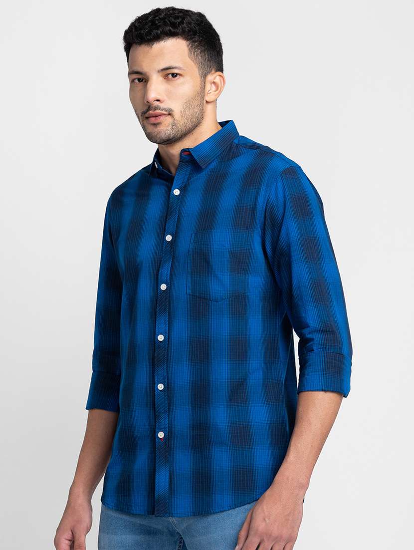 blue cotton casual shirt - 20025301 -  Standard Image - 1