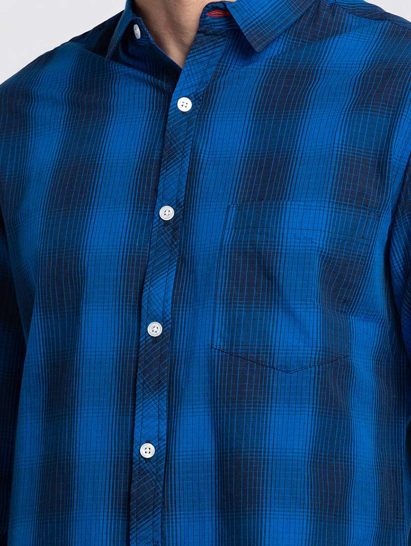 blue cotton casual shirt - 20025301 -  Standard Image - 4