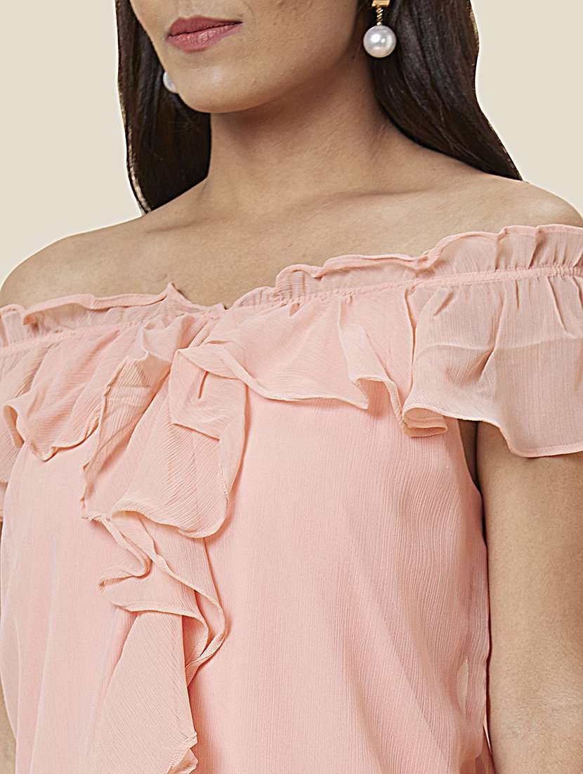 women's ruffle off shoulder top - 20025451 -  Standard Image - 4