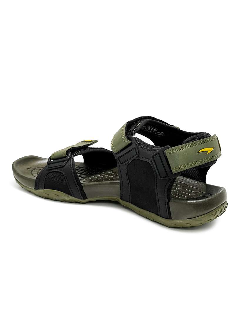 black synthetic slip on floaters - 20025775 -  Standard Image - 1