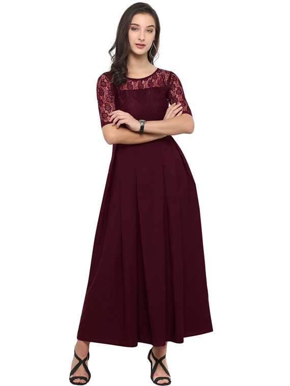 women's  self design dress - 20025829 -  Standard Image - 1