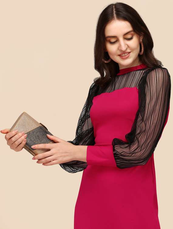 women's bodycon self design dress - 20025961 -  Standard Image - 4