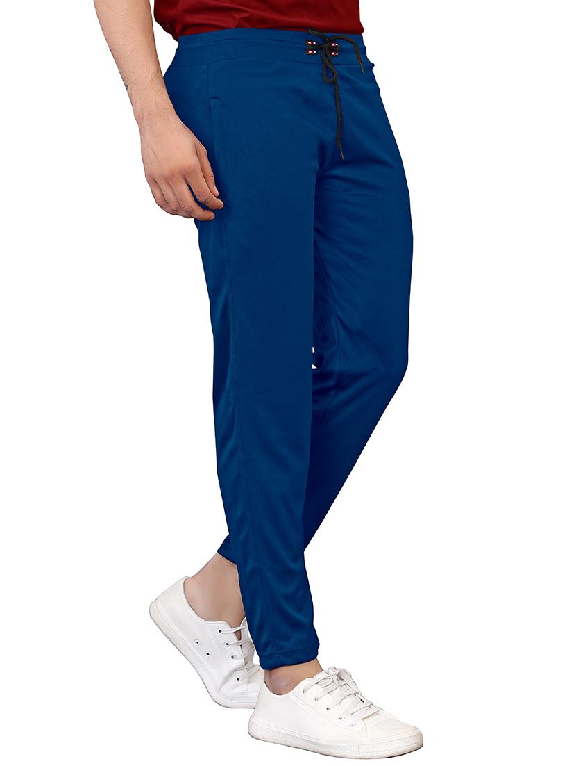 men solid lycra blend airforce track pants with 2 zipper pockets - 20026162 - Standard Image - 1