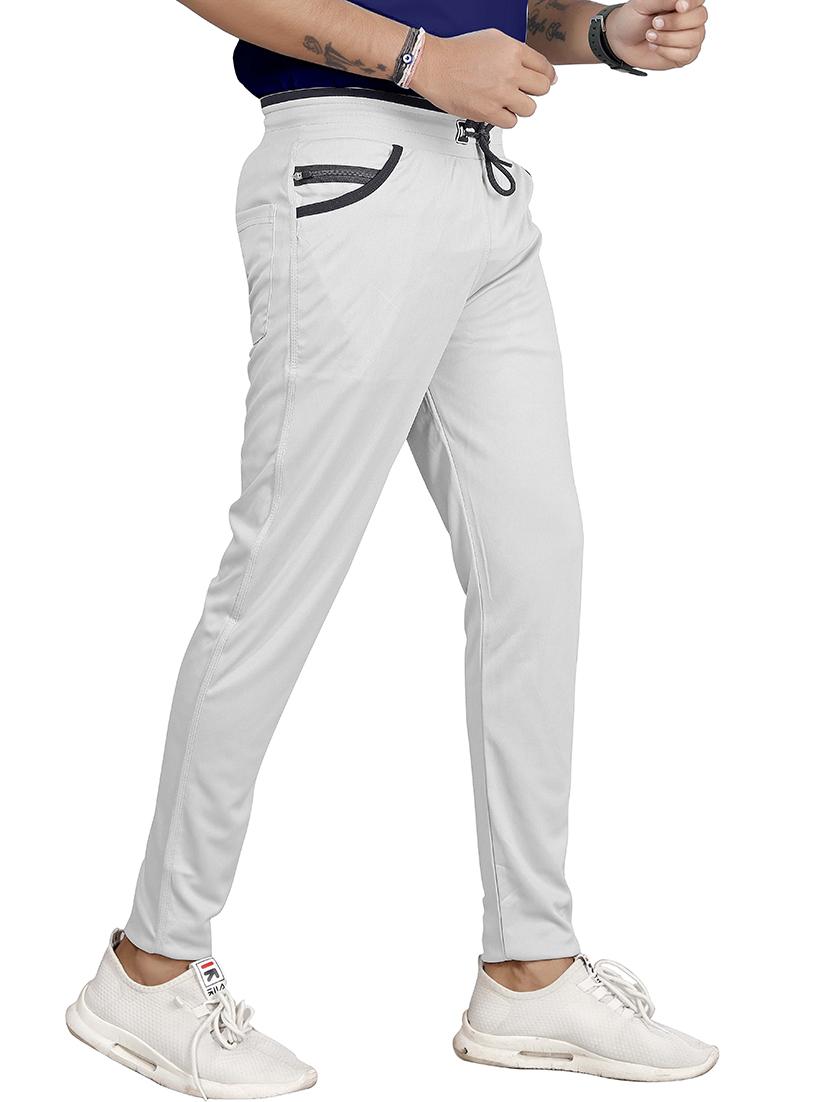 grey cotton blend full length track pant - 20026171 -  Standard Image - 1