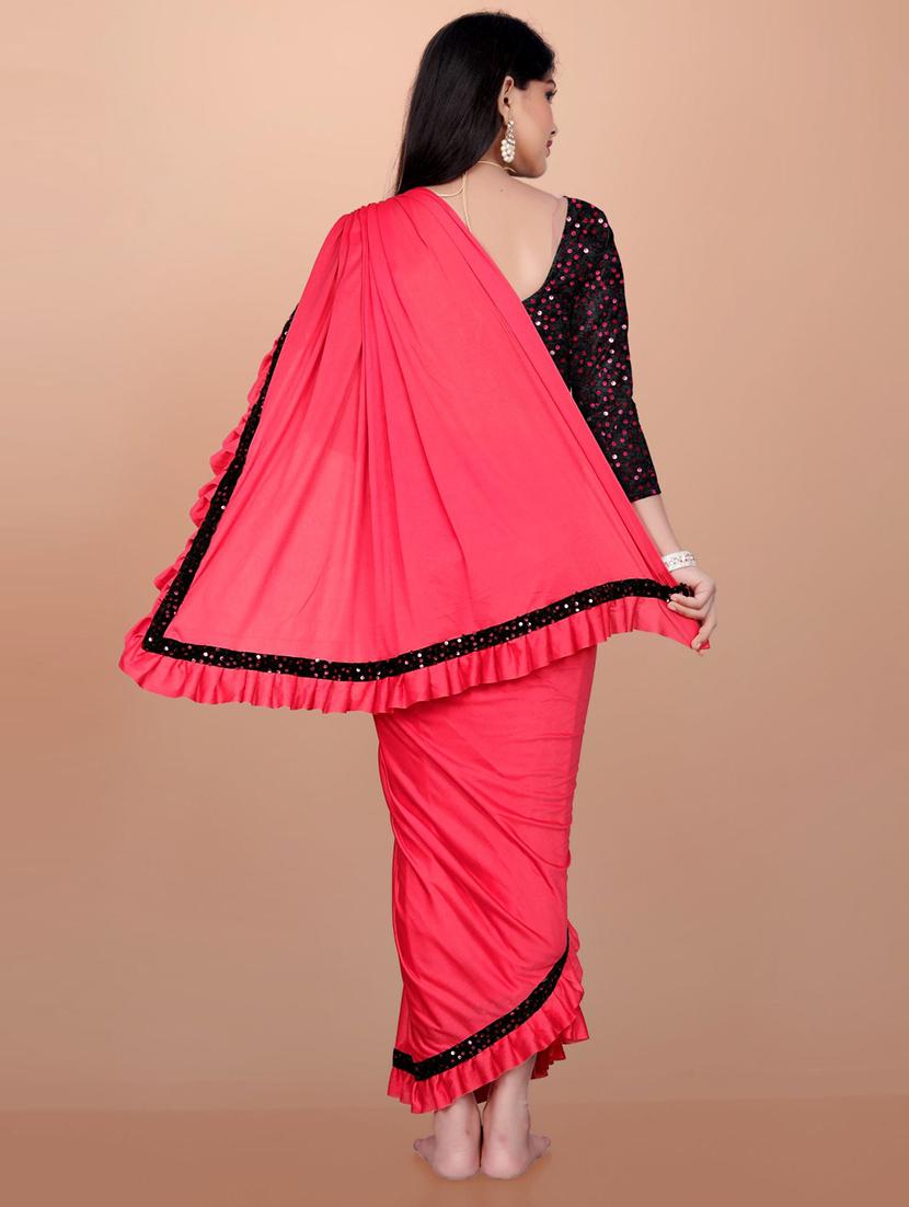girls ready to wear embroidered saree - 20026738 -  Standard Image - 1