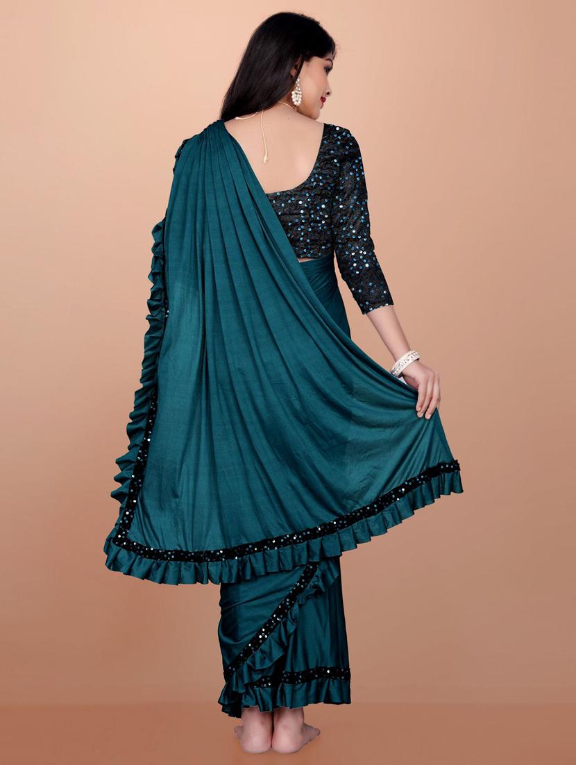girls ready to wear embroidered saree - 20026739 - Standard Image - 1